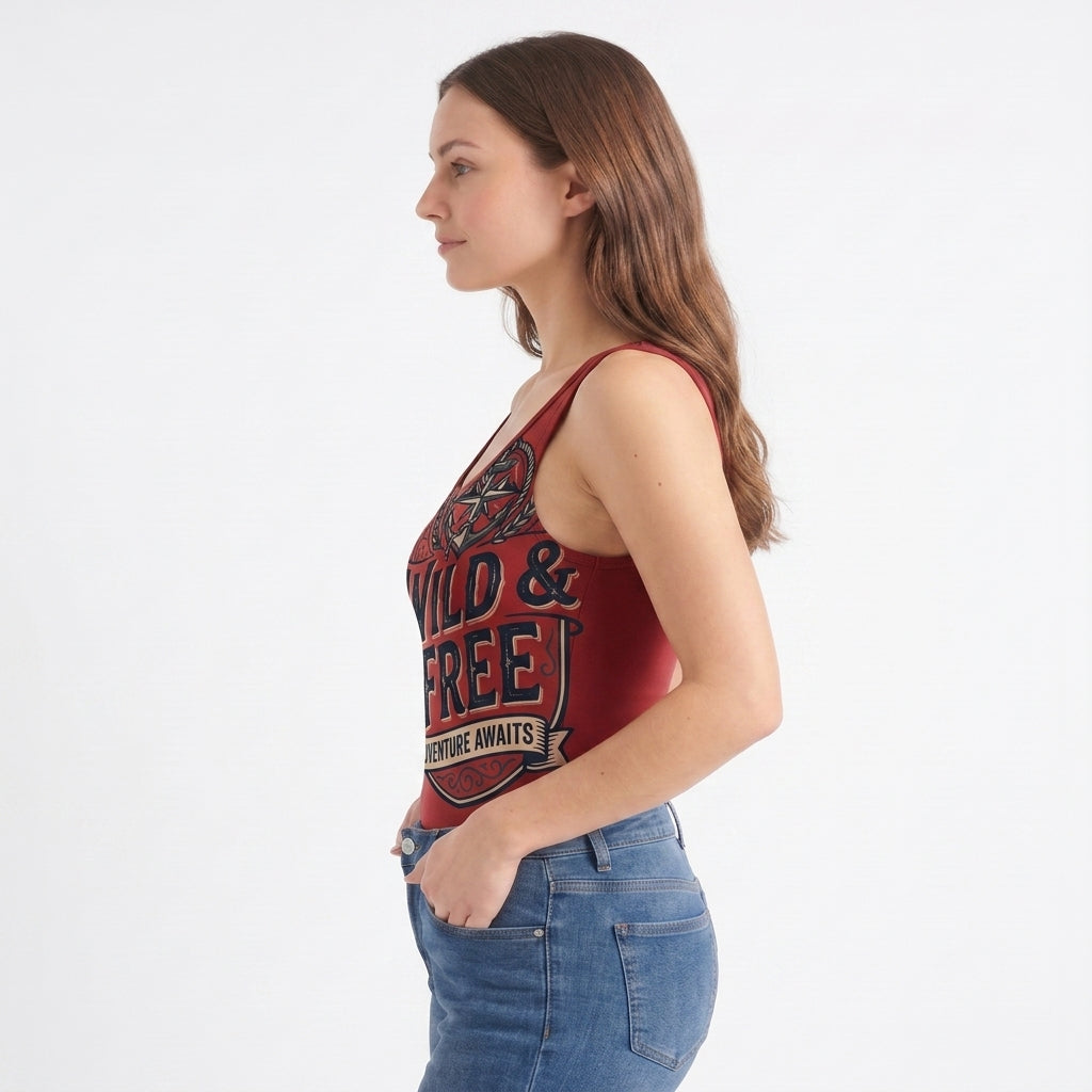 Original Style Sleeveless Tank Bodysuit mockup 2
