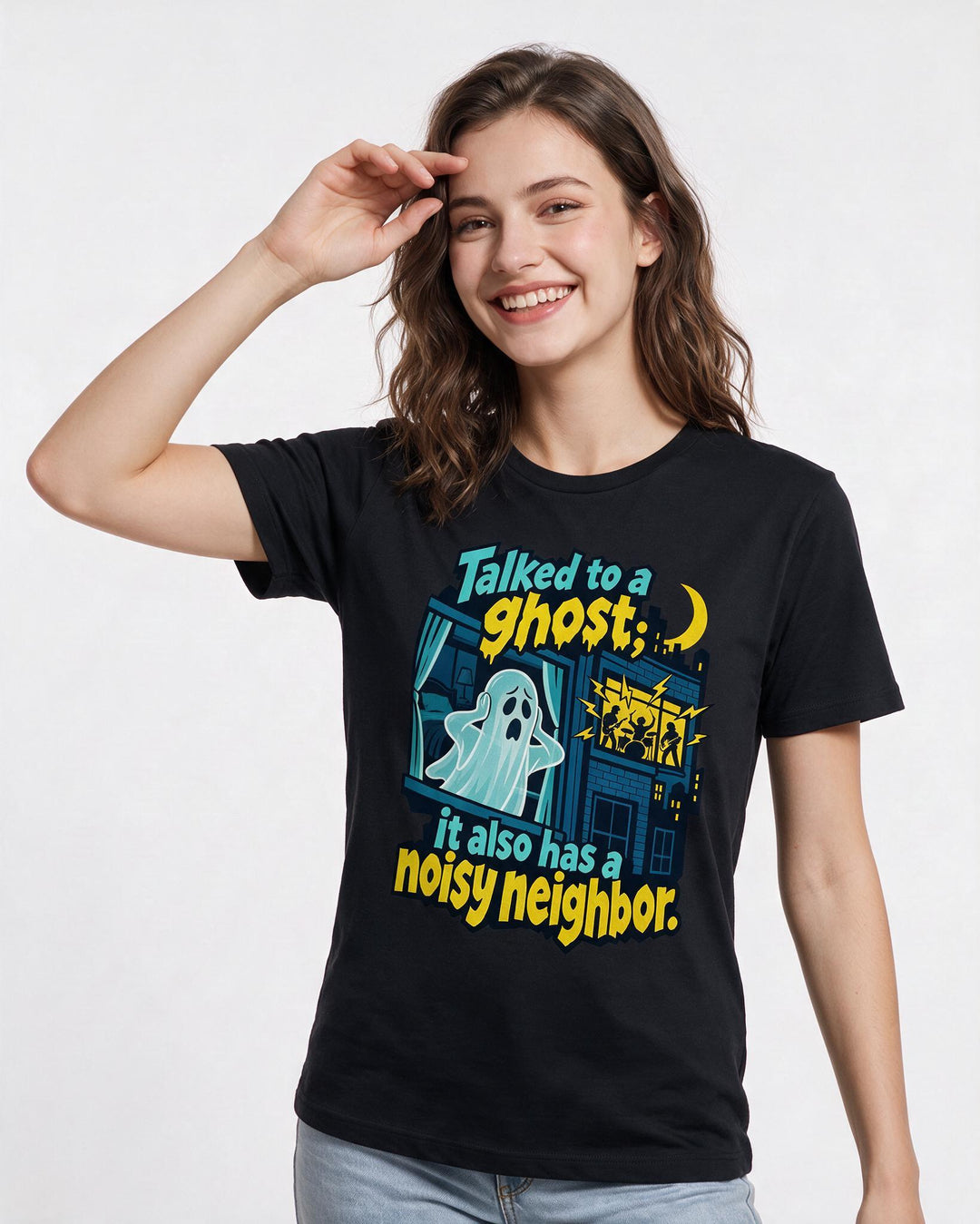 Halloween Black T-Shirt for Women – Halloween Theme Graphic Tee product image 1