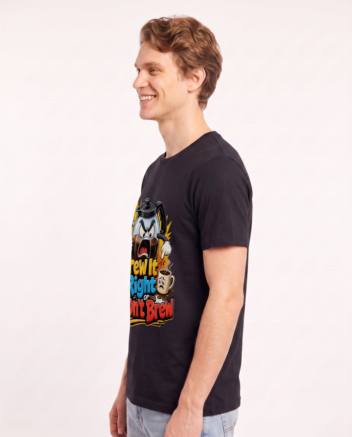 Brew It Right or Don't Brew Men's Black T-Shirt product image 3