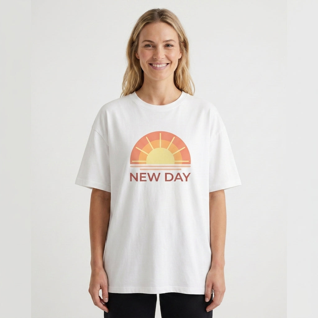 Fresh Start Vibes White T-Shirt mockup 1
