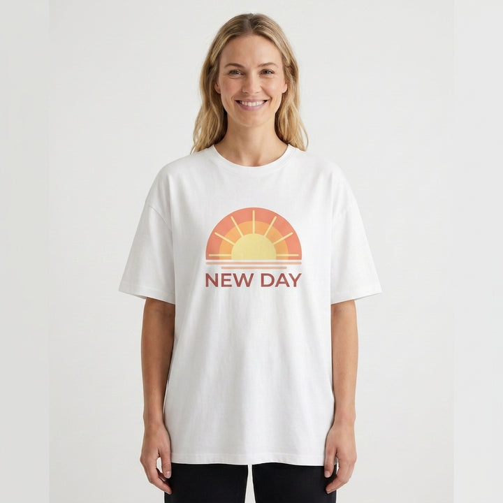 Fresh Start Vibes White T-Shirt mockup 1