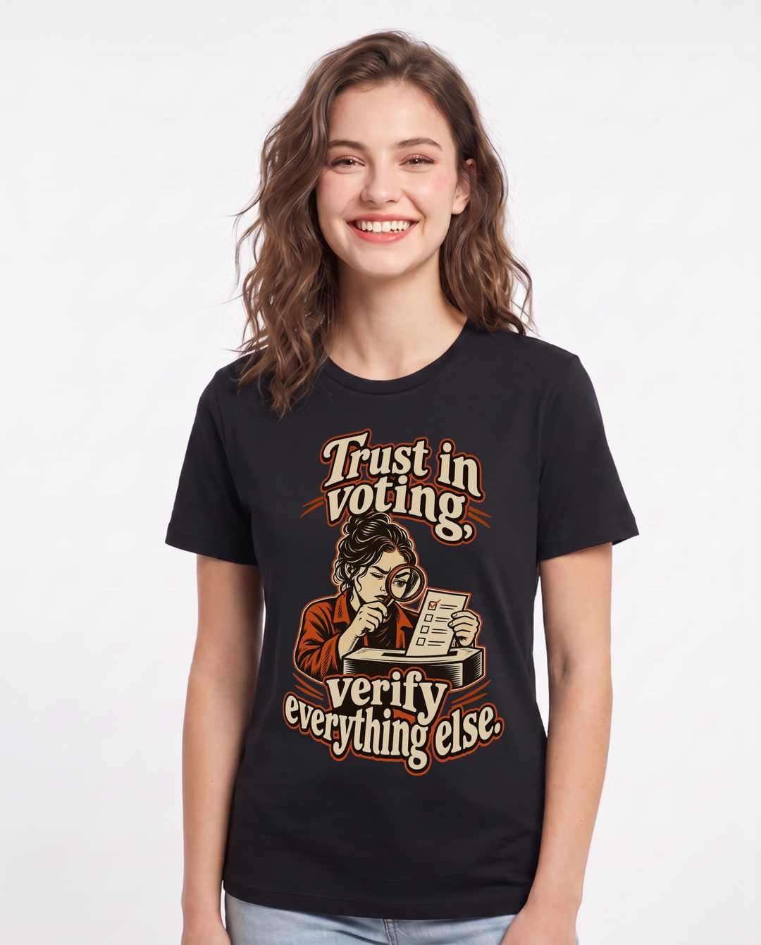 Political Statement Black T-Shirt for Women – Everyday Expression Graphic Tee product image 3