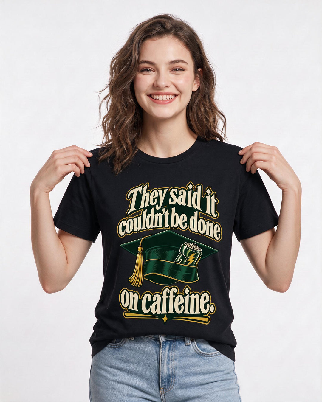 Graduation Black T-Shirt for Women – Everyday Expression Graphic Tee product image 1