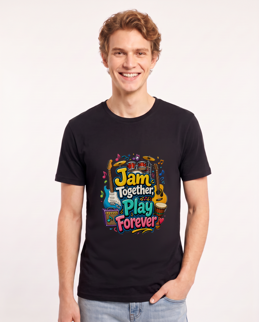Jam Together, Play Forever Men's Black T-Shirt product image 2