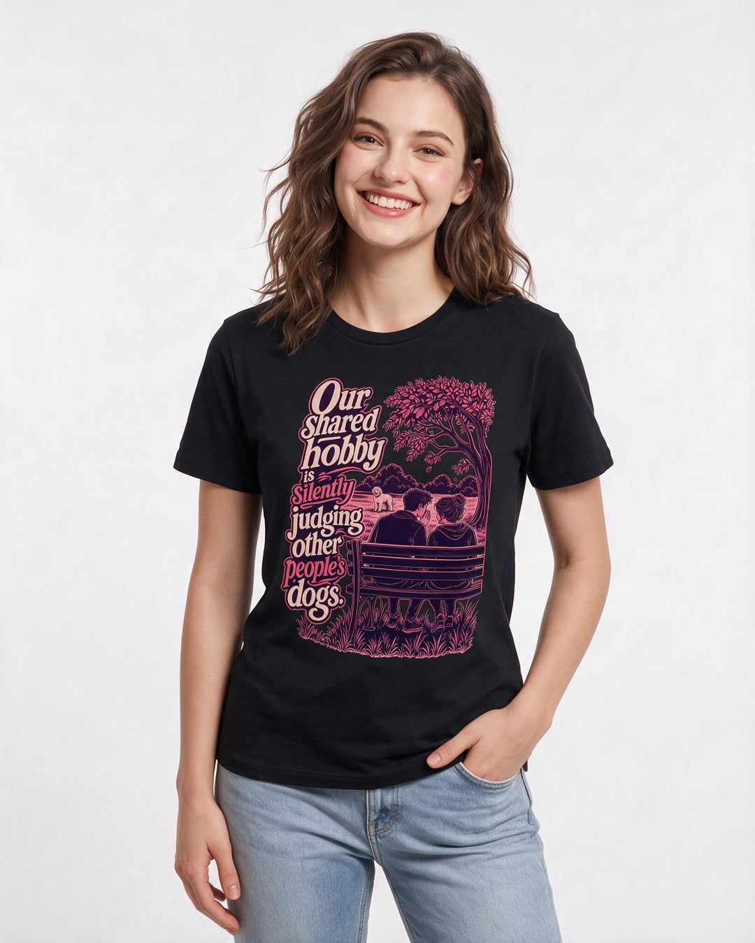 Couples Black T-Shirt for Women – Everyday Expression Graphic Tee product image 1