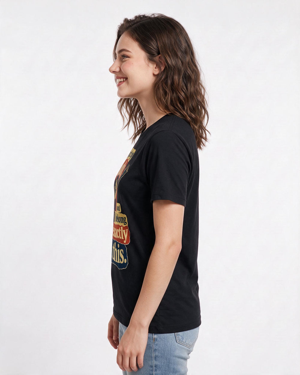 Pride Women's Black T-Shirt – I showed up loudly, and I belong product image 2