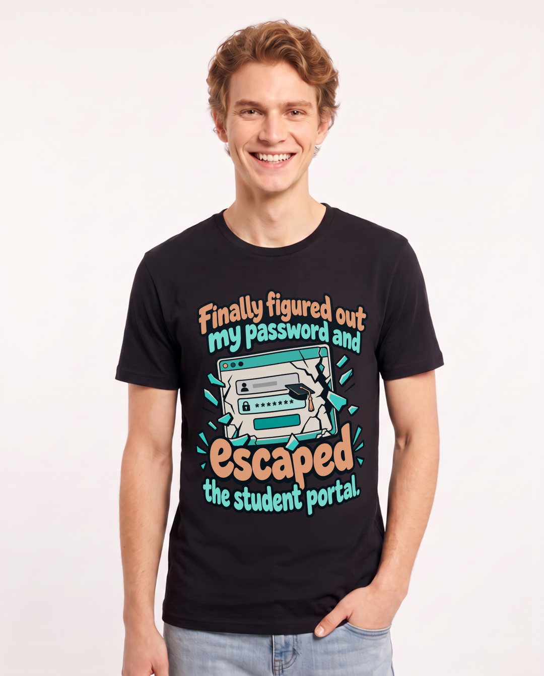 Graduation Black T-Shirt for Men – Everyday Expression Graphic Tee product image 3