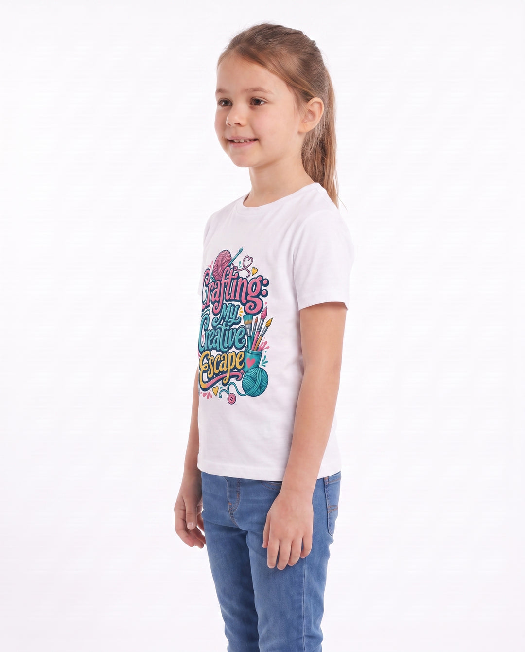Crafting: My Creative Escape White T-Shirt mockup 2