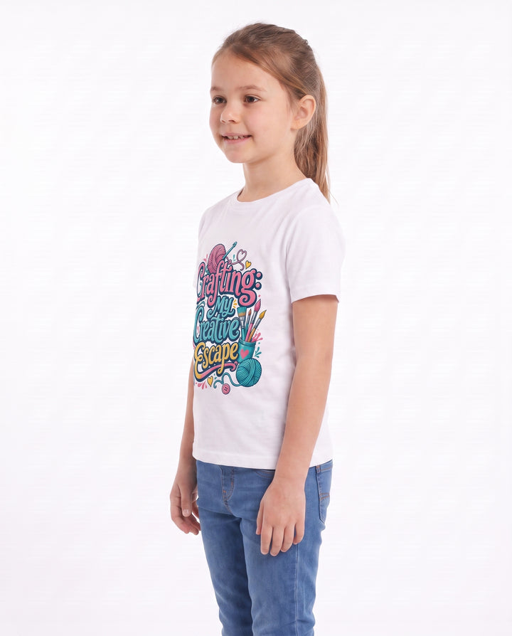 Crafting: My Creative Escape White T-Shirt mockup 2