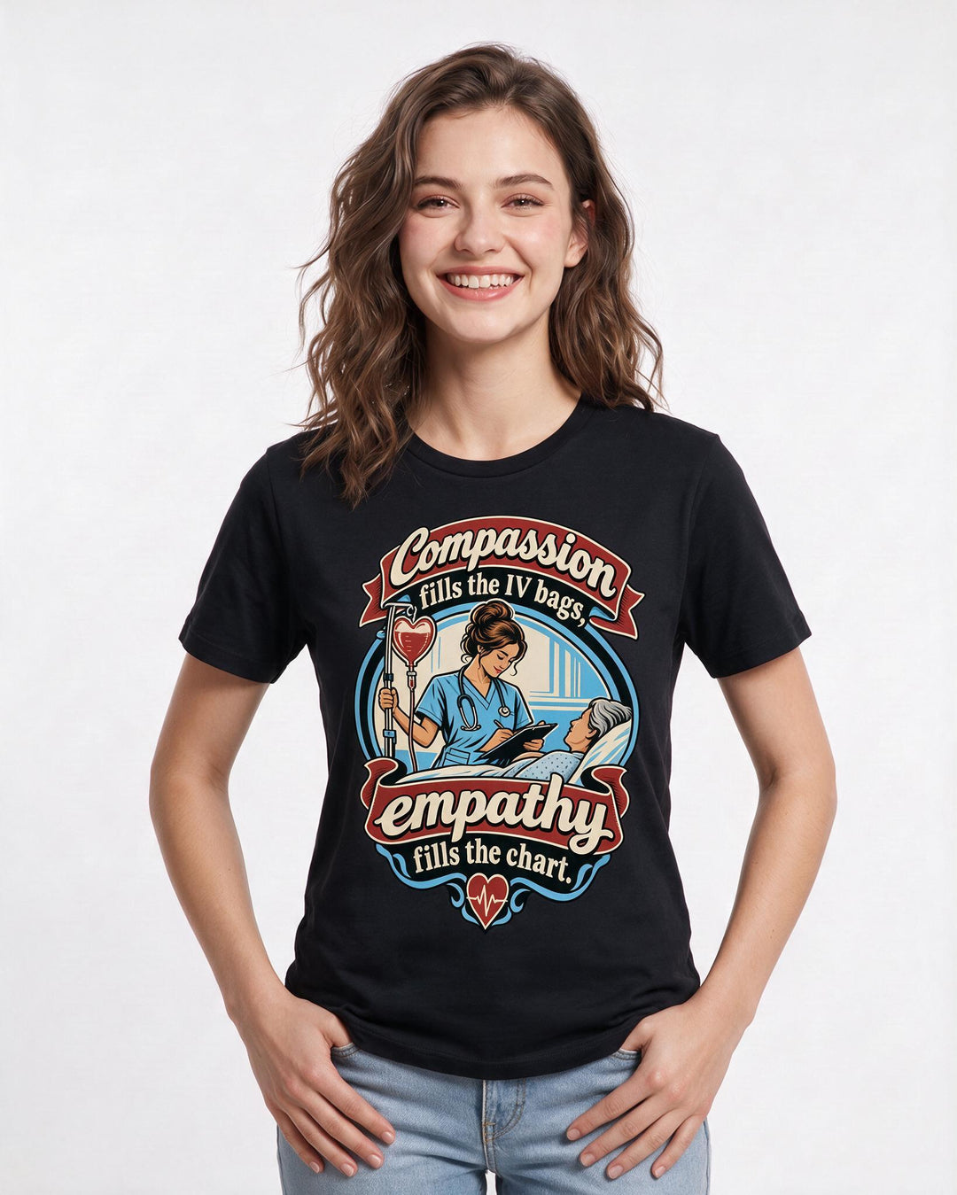 Nurse Black T-Shirt for Women – Nursing Life Graphic Tee product image 1