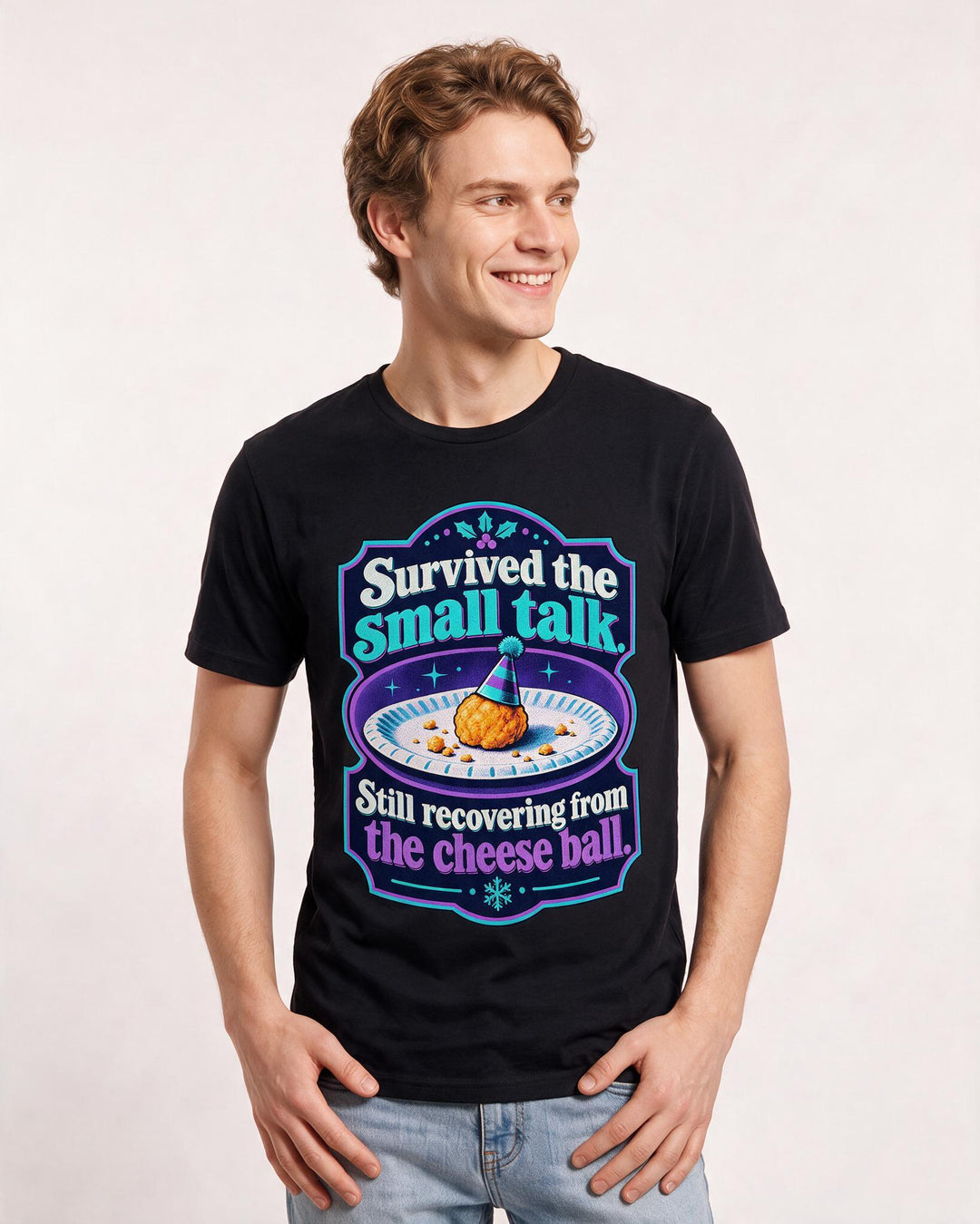 Christmas Black T-Shirt for Men – Holiday Theme Graphic Tee product image 1