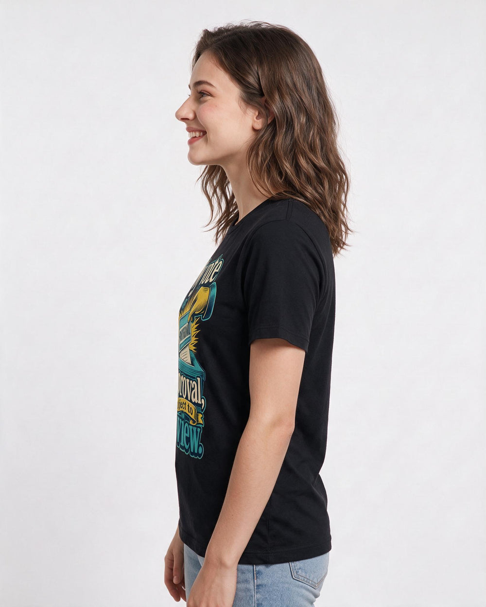 Political Statement Women's Black T-Shirt – My vote is a provisional approval, subject to review. product image 2