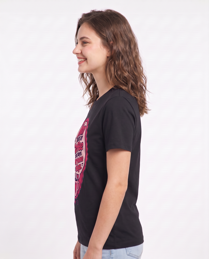 Mom runs on coffee and pays everyone in hugs. - Women's Black T-Shirt product image 3