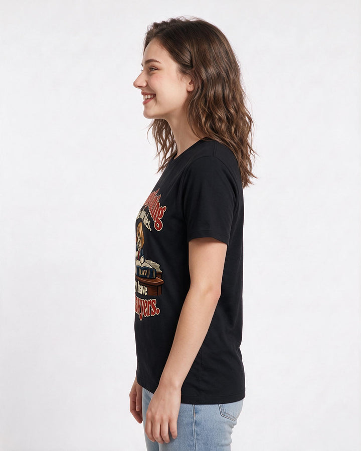 Cat Lover Black T-Shirt for Women – Everyday Expression Graphic Tee product image 2