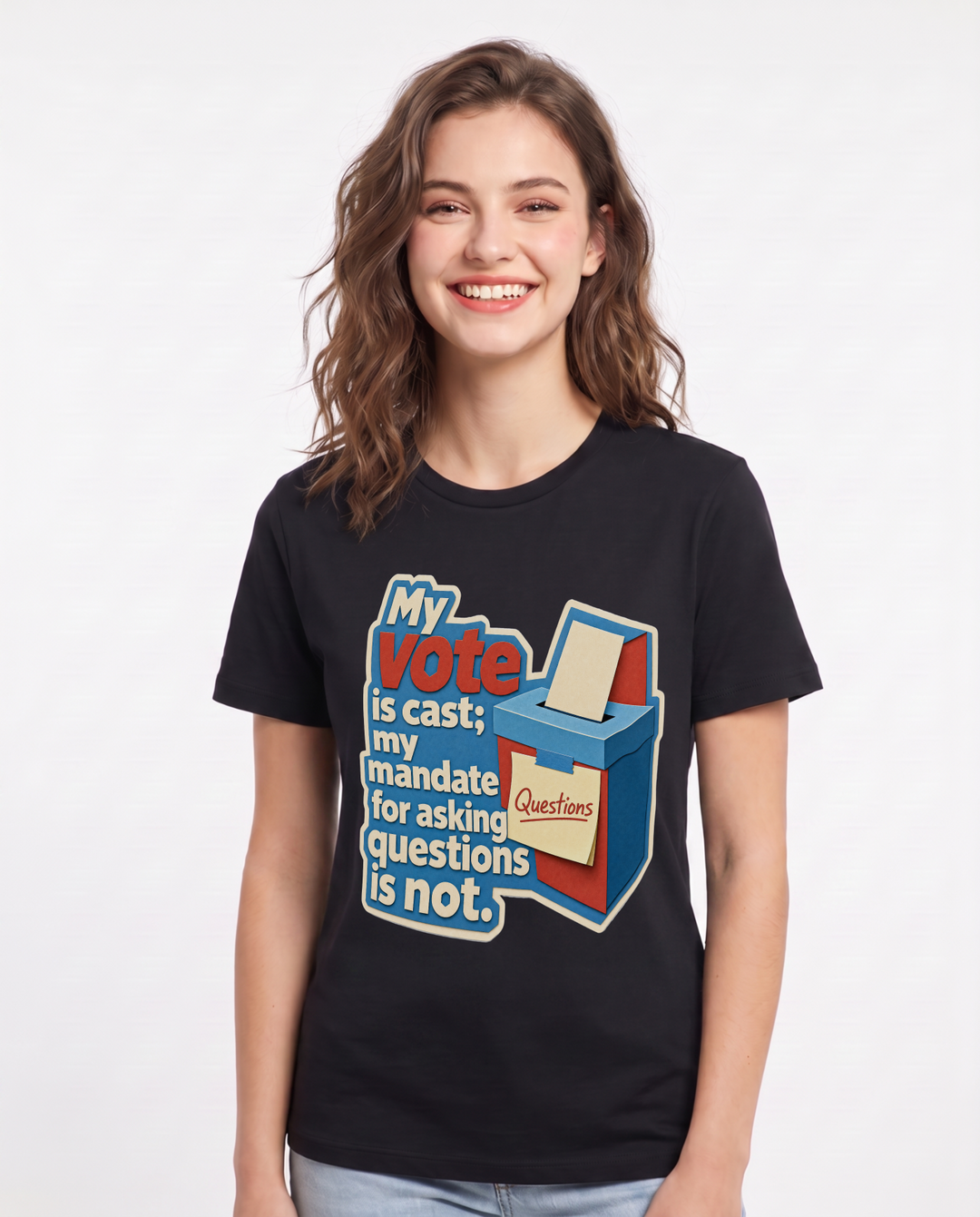 Political Statement Black T-Shirt for Women – Everyday Expression Graphic Tee product image 3