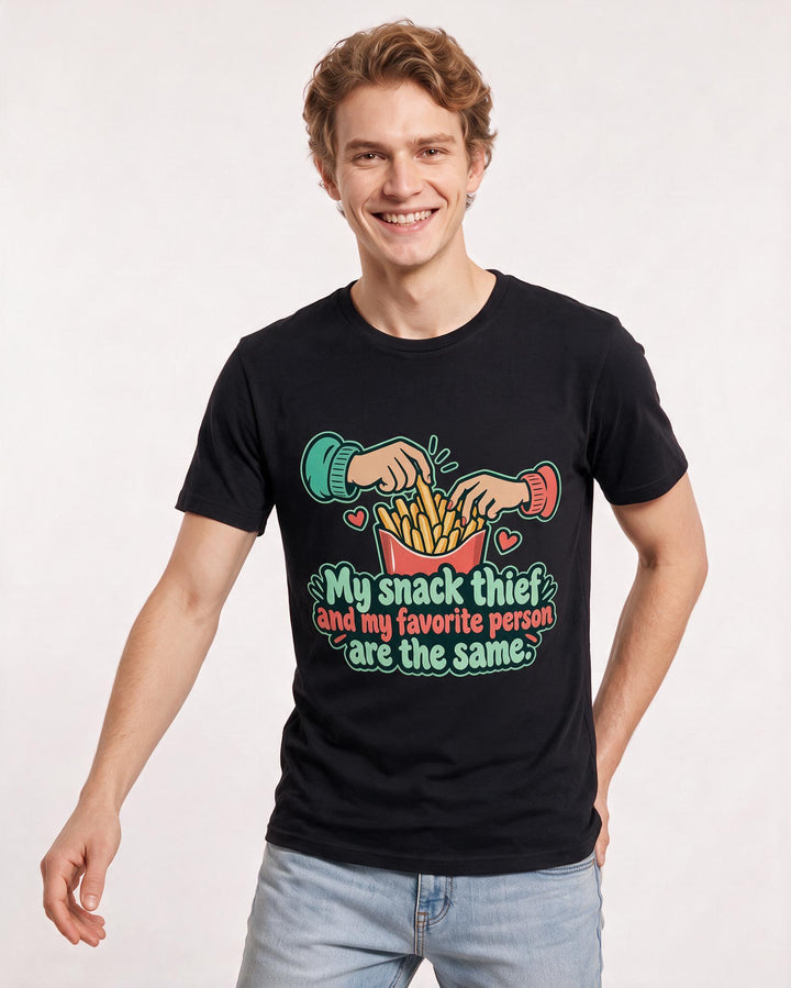 Couples Black T-Shirt for Men – Everyday Expression Graphic Tee product image 1