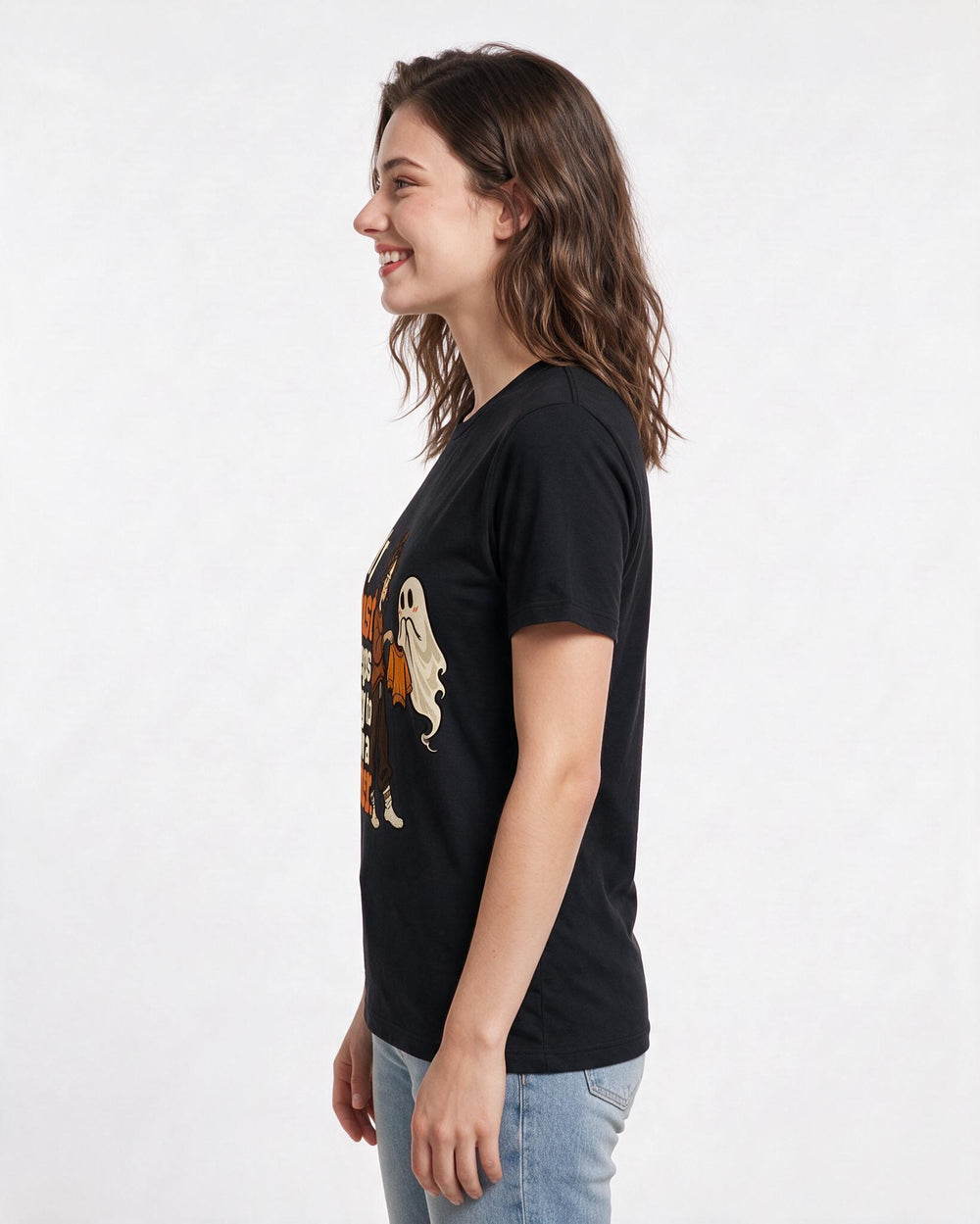 Halloween Black T-Shirt for Women – Halloween Theme Graphic Tee product image 2