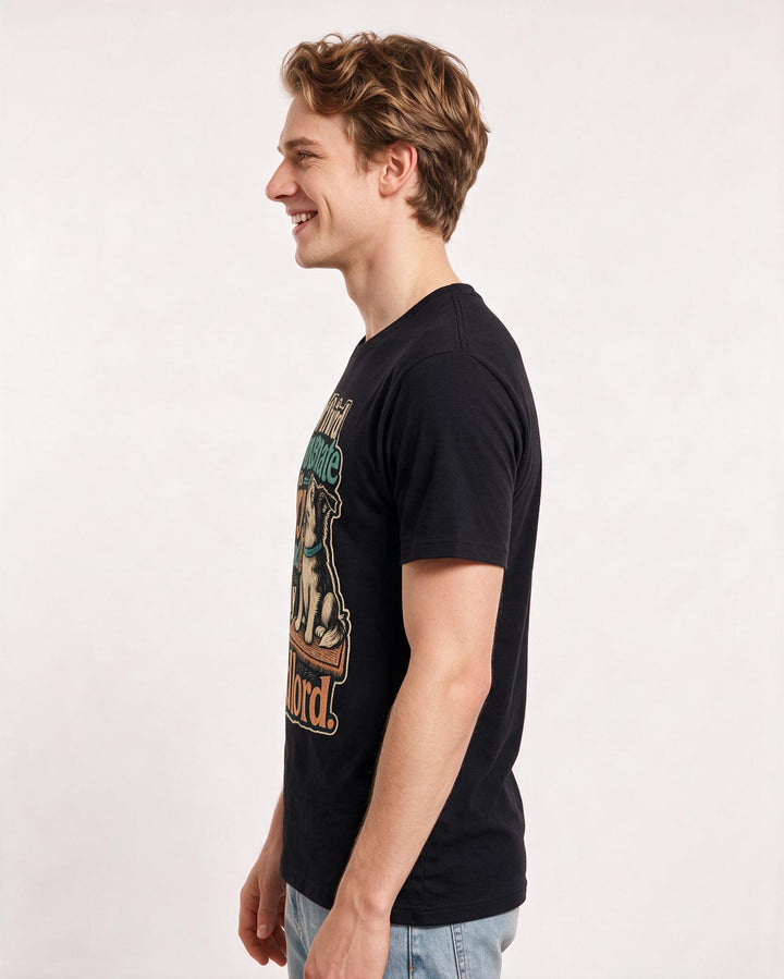 Cat Lover Black T-Shirt for Men – Everyday Expression Graphic Tee product image 2