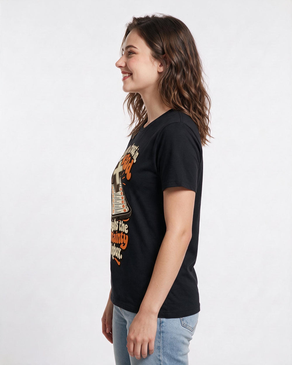 Christian Faith Black T-Shirt for Women – Everyday Expression Graphic Tee product image 2