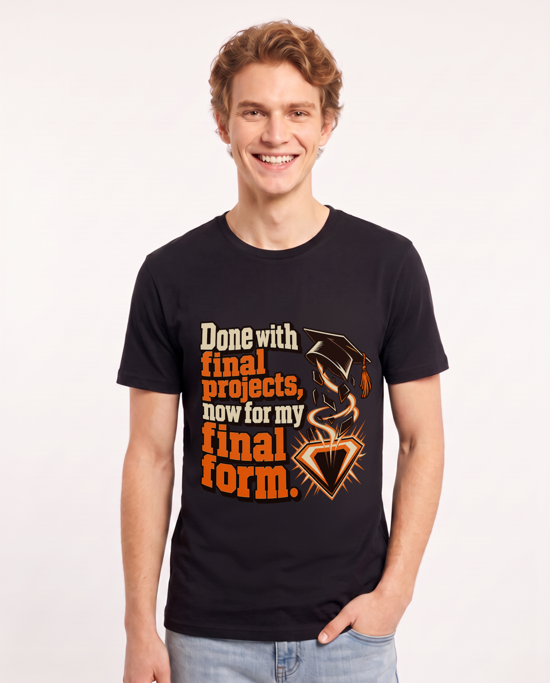 Graduation Black T-Shirt for Men – Everyday Expression Graphic Tee product image 3