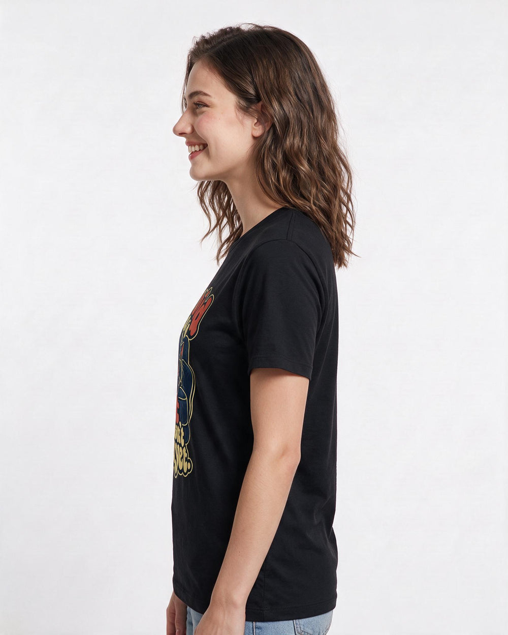 Cat Lover Black T-Shirt for Women – Everyday Expression Graphic Tee product image 2