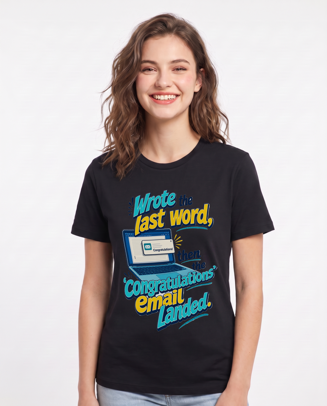 Graduation Black T-Shirt for Women – Everyday Expression Graphic Tee product image 3