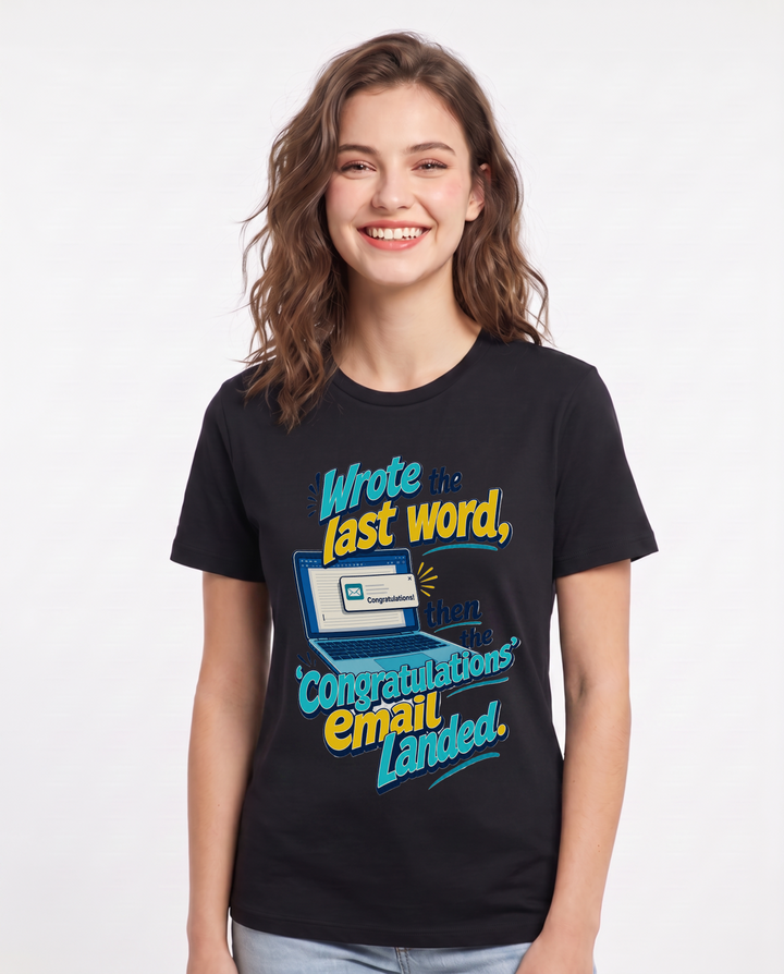 Graduation Black T-Shirt for Women – Everyday Expression Graphic Tee product image 3
