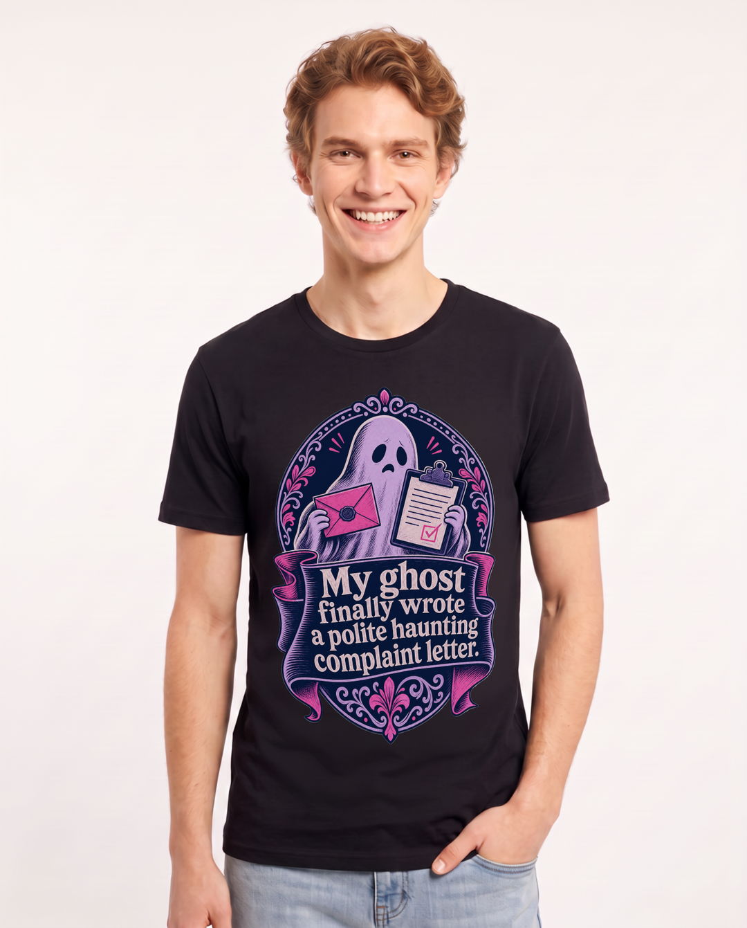 Halloween Black T-Shirt for Men – Halloween Theme Graphic Tee product image 1