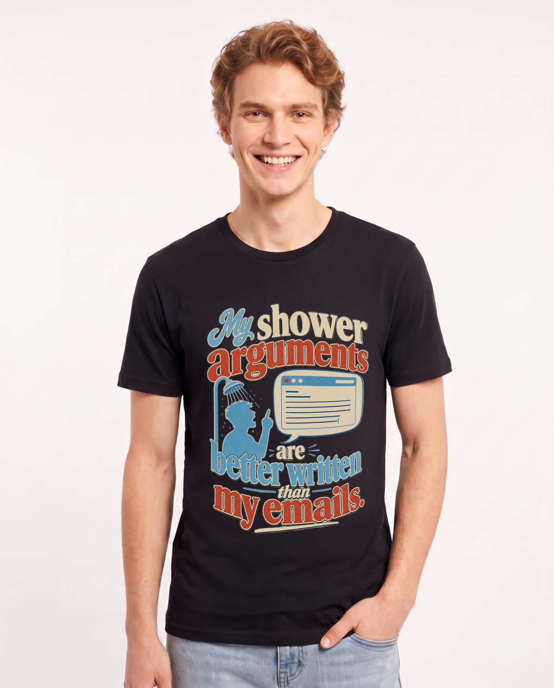 Meme Black T-Shirt for Men – Everyday Expression Graphic Tee product image 3