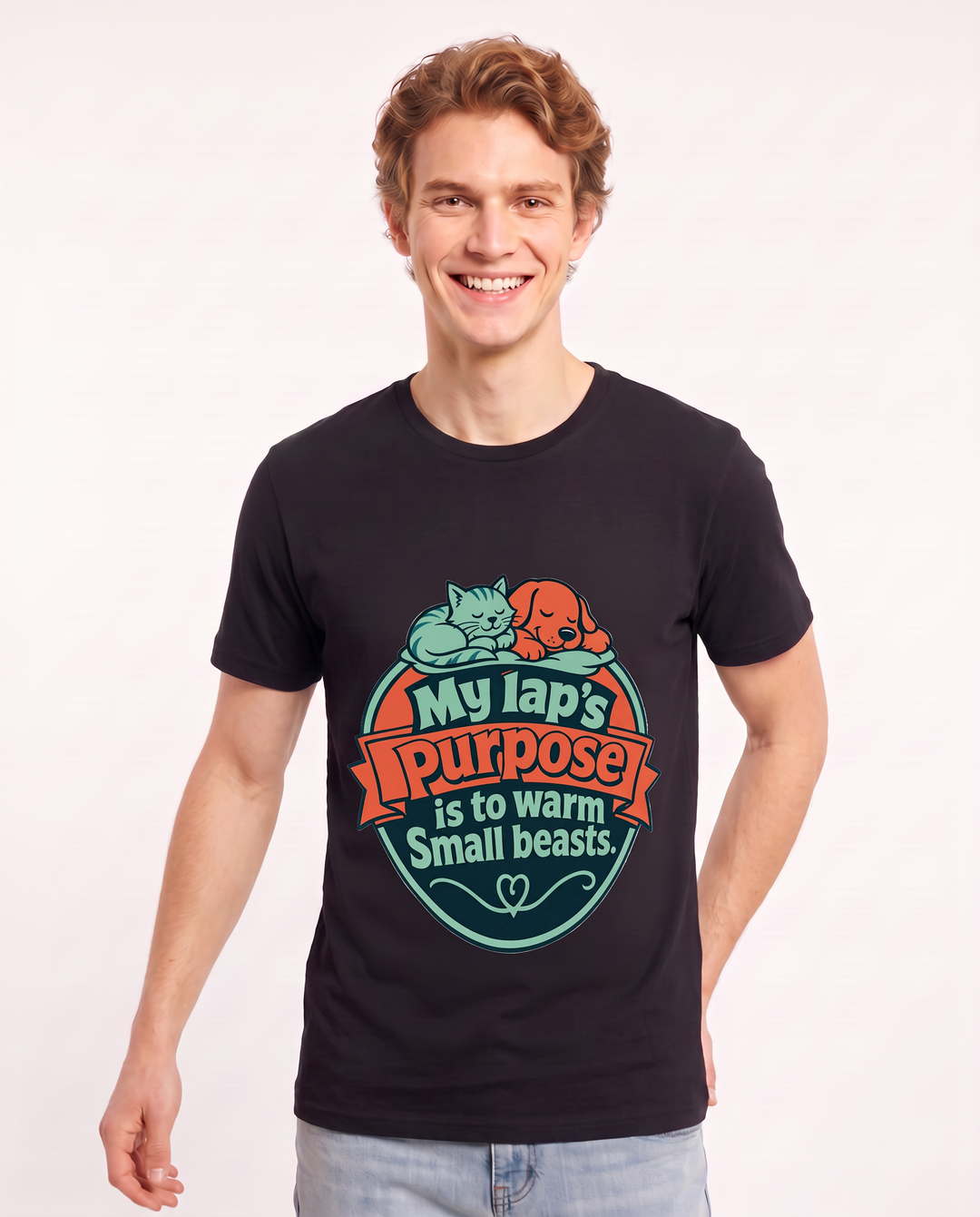 Graphic Men's Black T-Shirt - My lap's purpose is to warm small product image 3