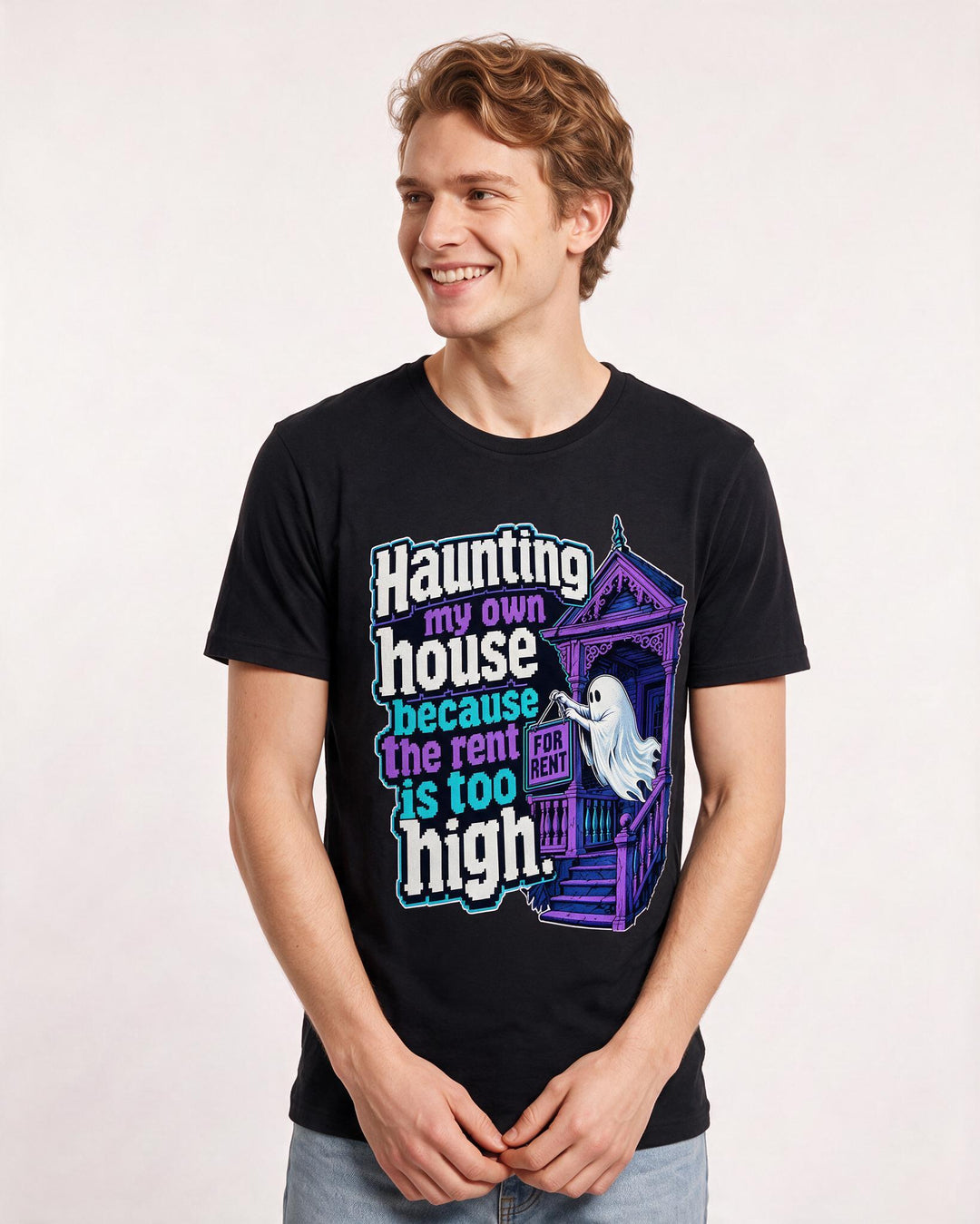 Halloween Black T-Shirt for Men – Halloween Theme Graphic Tee product image 1