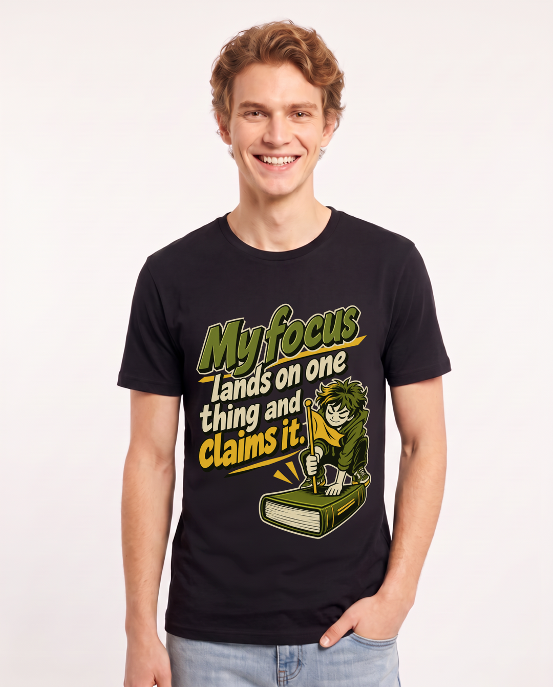 Neurodiversity Black T-Shirt for Men – Everyday Expression Graphic Tee product image 3