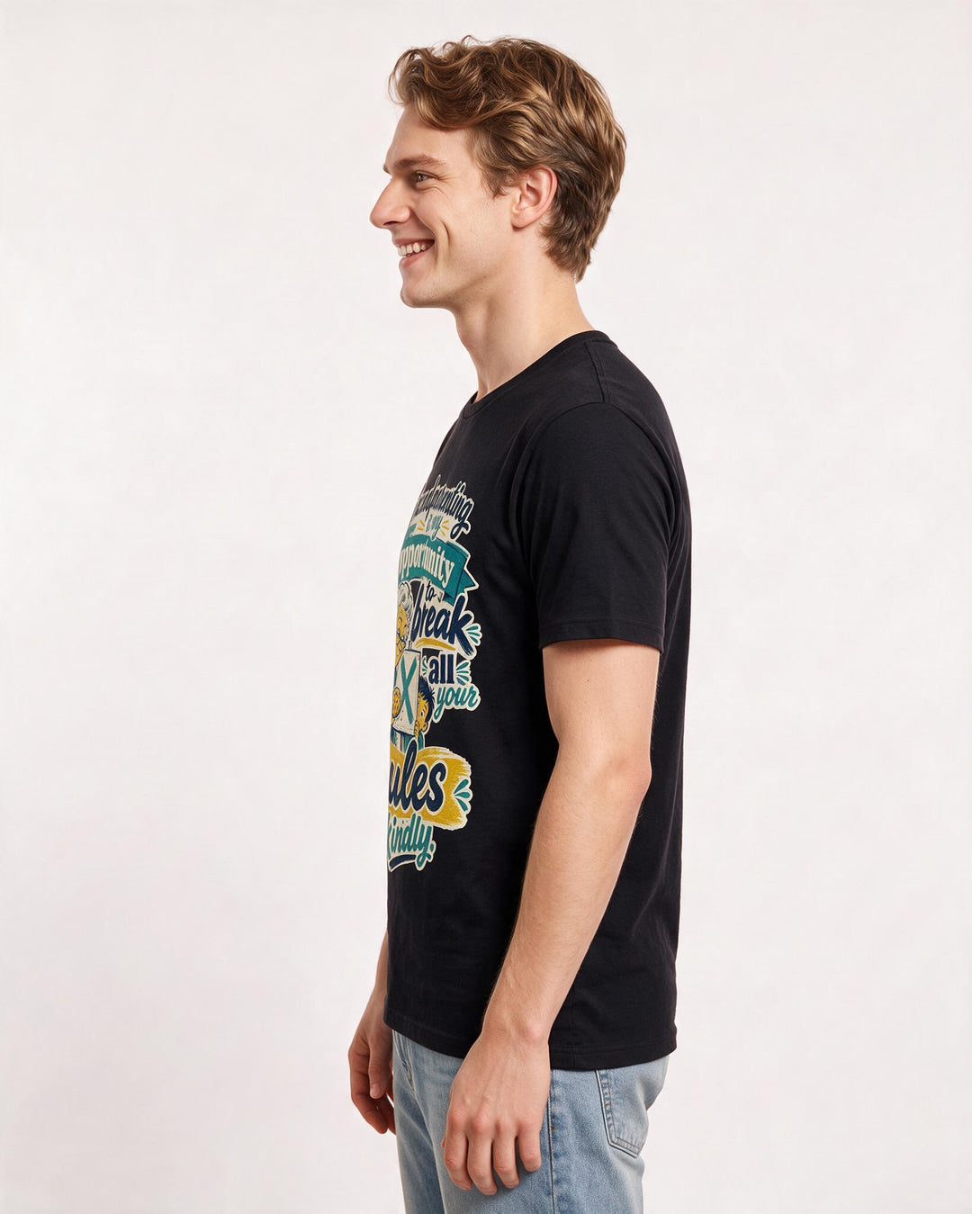 Funny Grandparent Men's Black T-Shirt – Grandparenting is my opportunity to break all your rules kindly product image 2