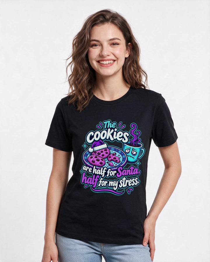 Christmas Black T-Shirt for Women – Holiday Theme Graphic Tee product image 1