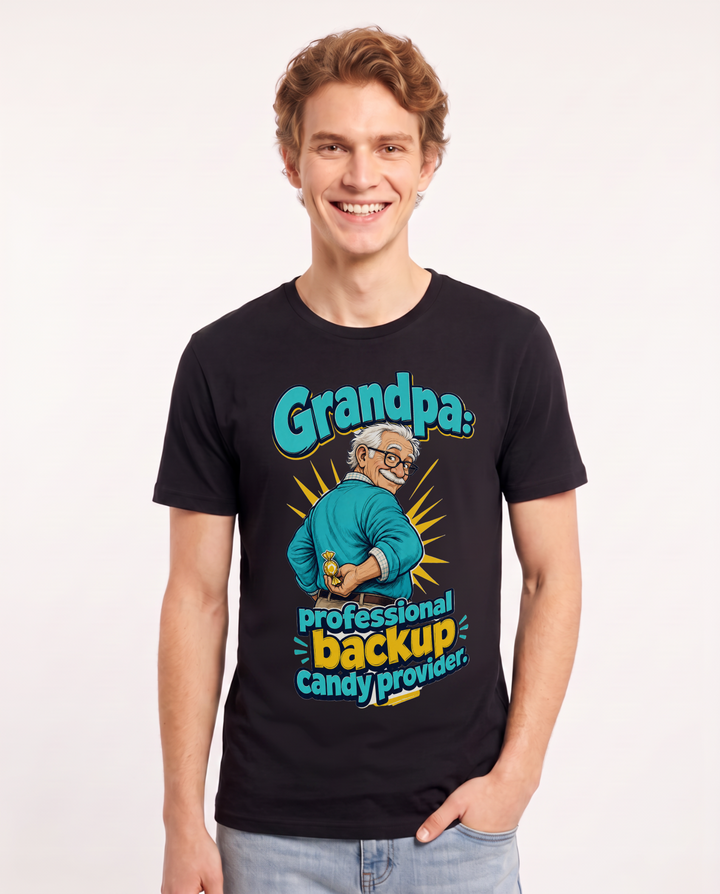 Grandparent Black T-Shirt for Men – Everyday Expression Graphic Tee product image 3