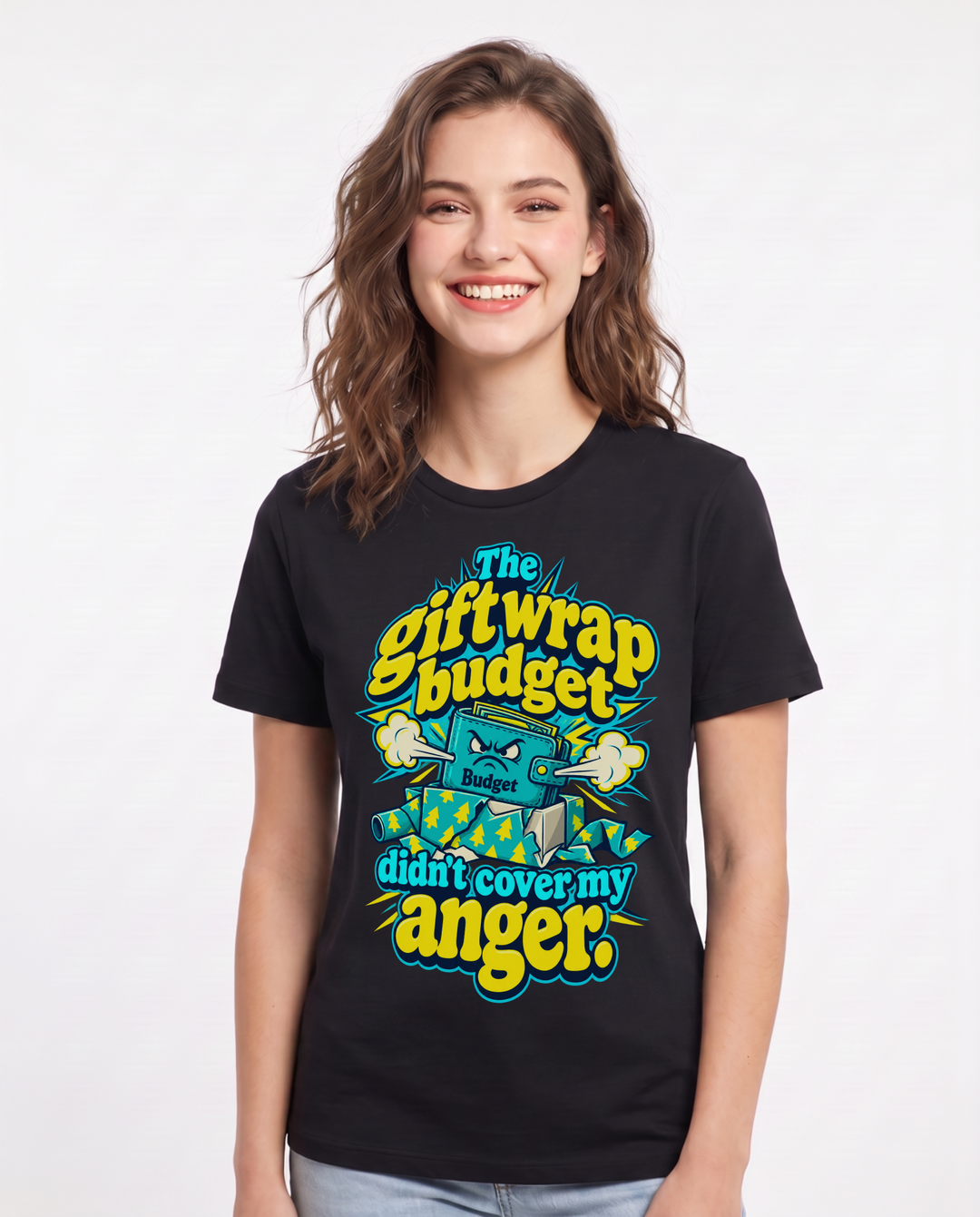 Christmas Black T-Shirt for Women – Holiday Theme Graphic Tee product image 3