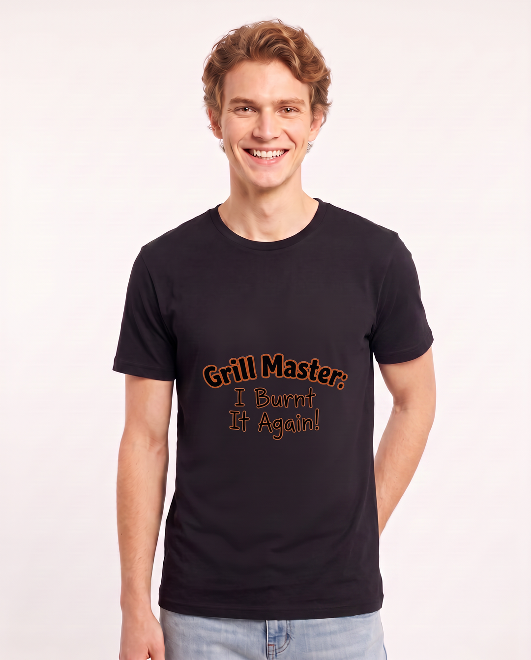 Grill Master: I Burnt It Again! Men's Black T-Shirt product image 1