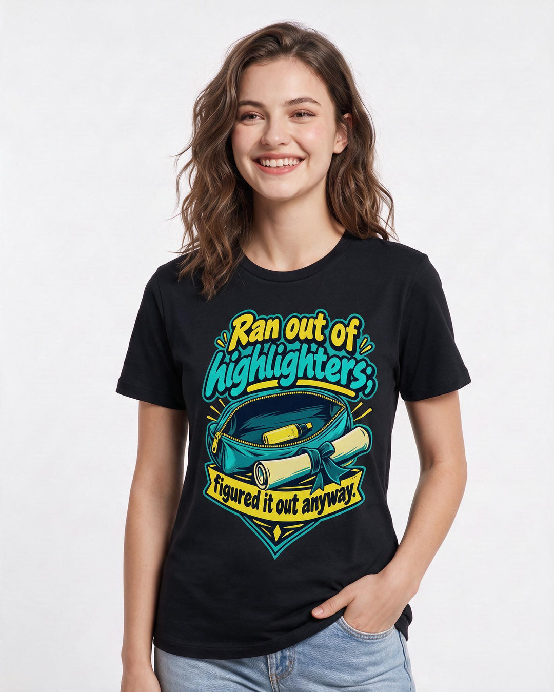 Graduation Black T-Shirt for Women – Everyday Expression Graphic Tee product image 1