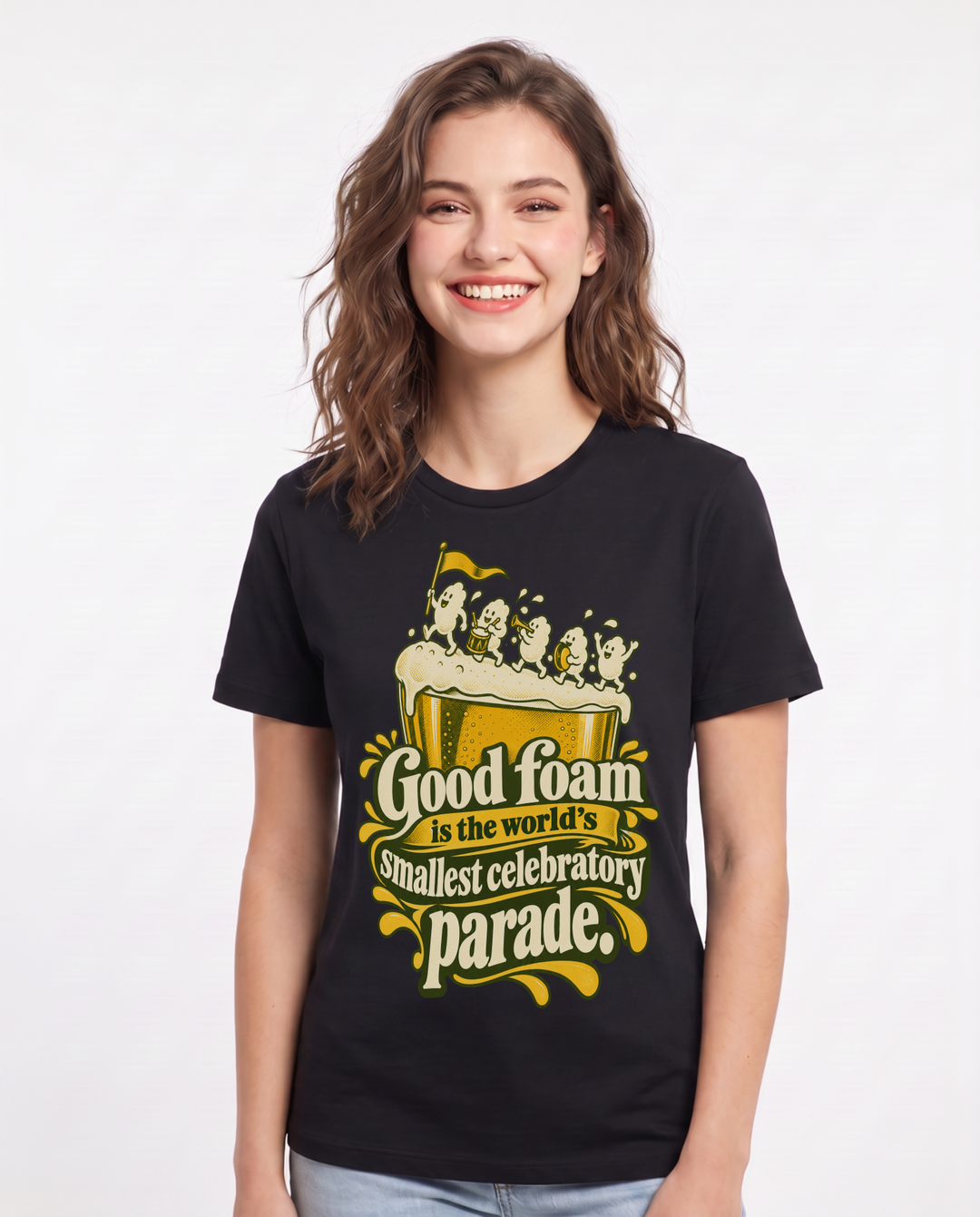 Beer Black T-Shirt for Women – Everyday Expression Graphic Tee product image 3