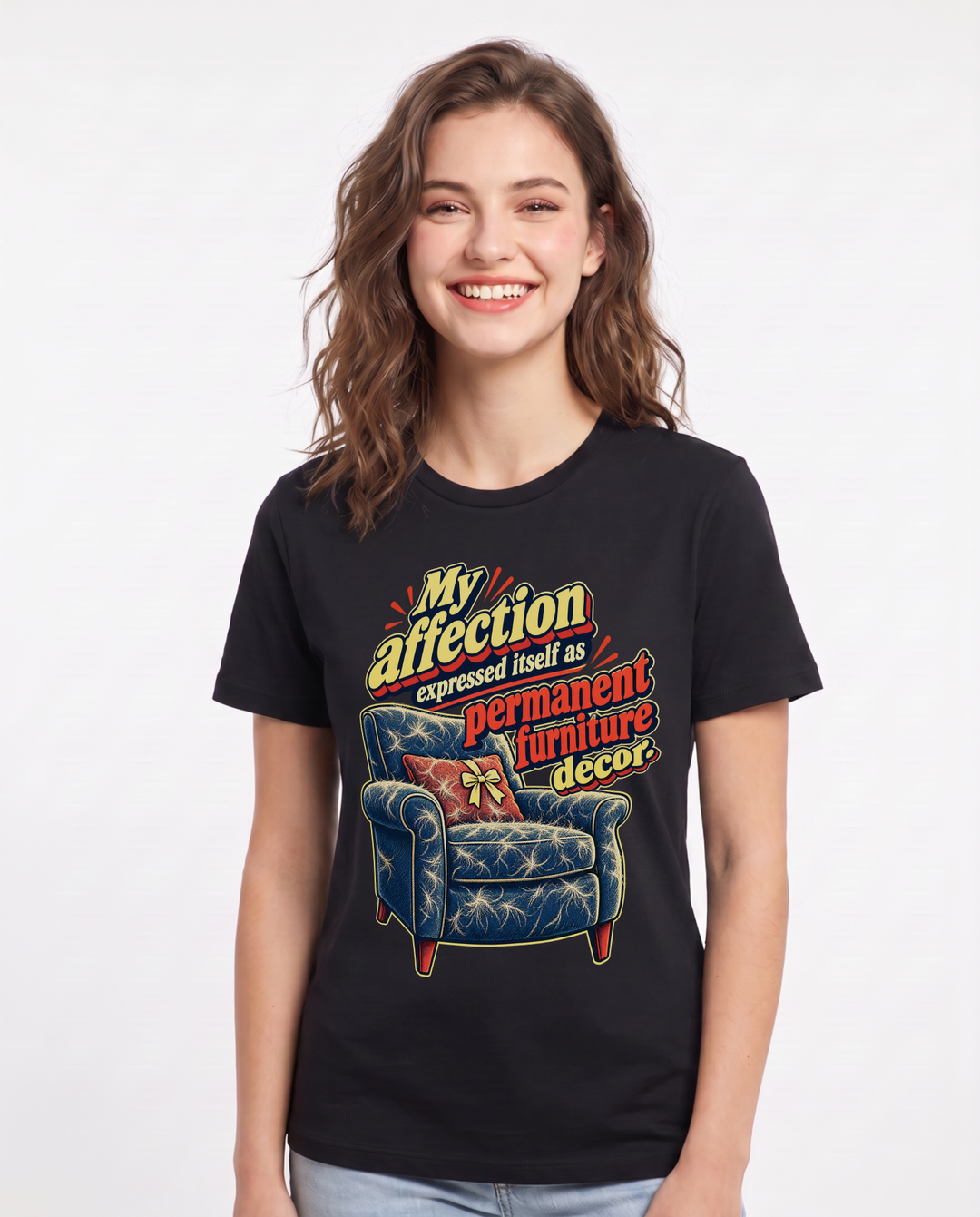 Cat Lover Black T-Shirt for Women – Everyday Expression Graphic Tee product image 3