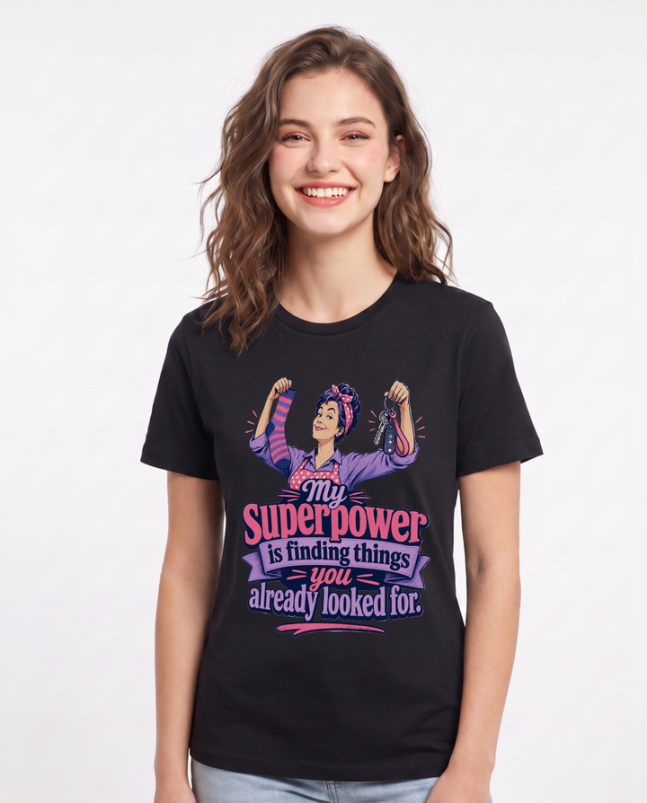 Mom Black T-Shirt for Women – Everyday Expression Graphic Tee product image 3