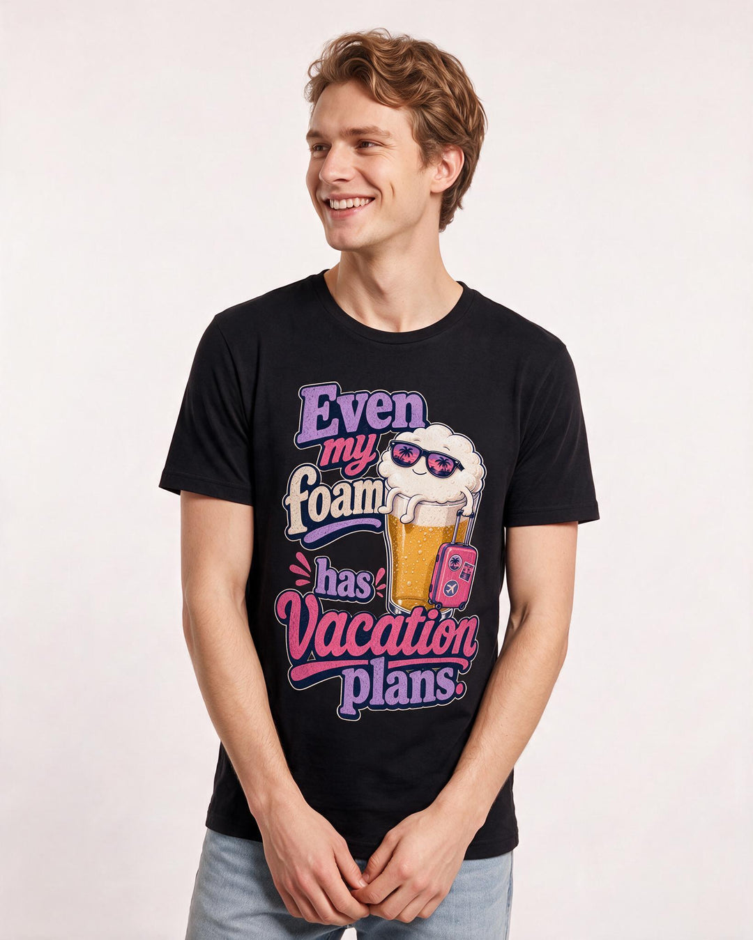 Beer Black T-Shirt for Men – Everyday Expression Graphic Tee product image 1