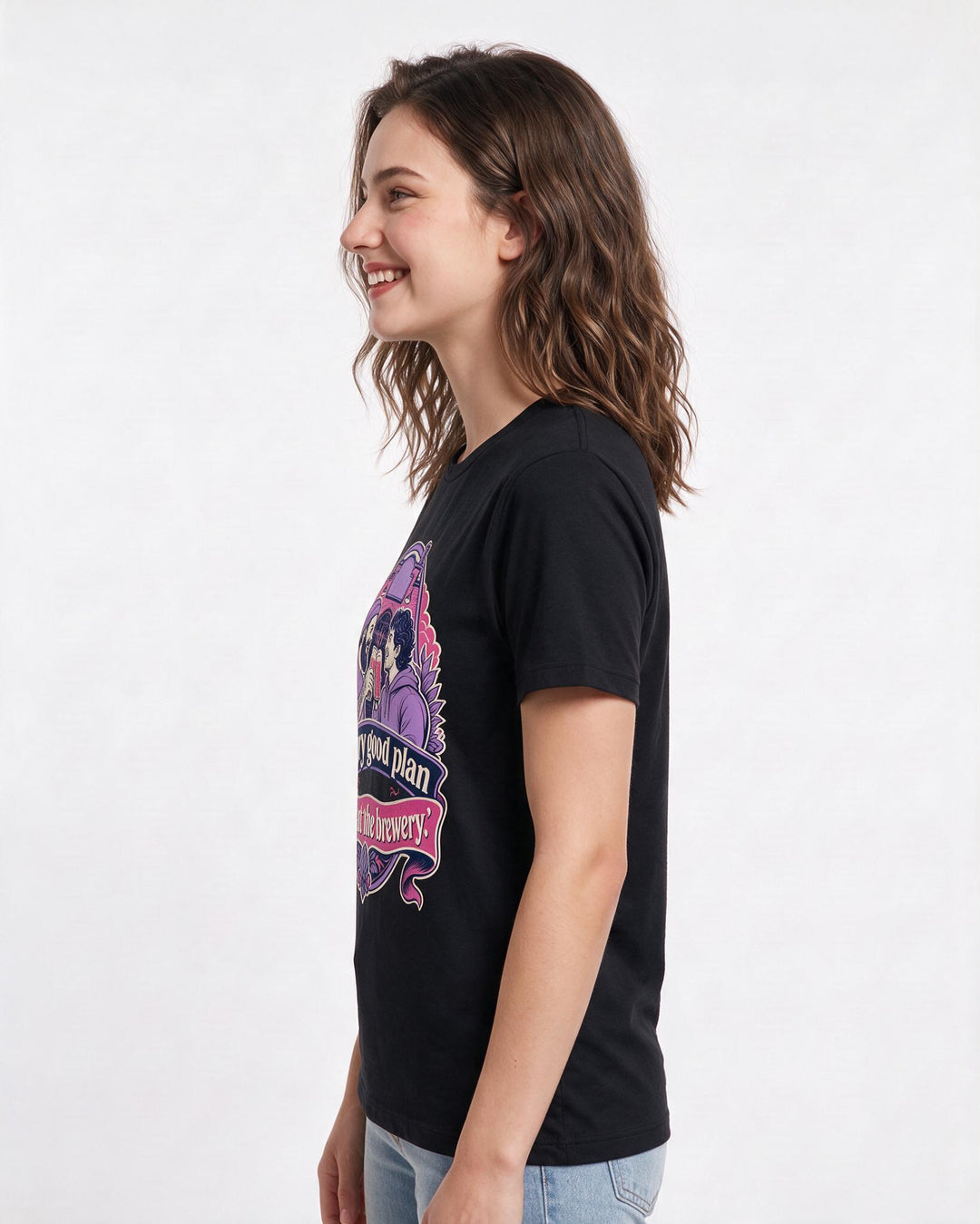 Beer Black T-Shirt for Women – Everyday Expression Graphic Tee product image 2