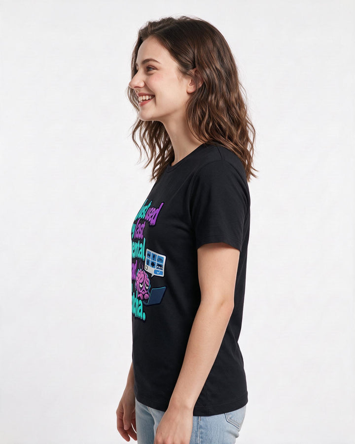 Meme Black T-Shirt for Women – Everyday Expression Graphic Tee product image 2