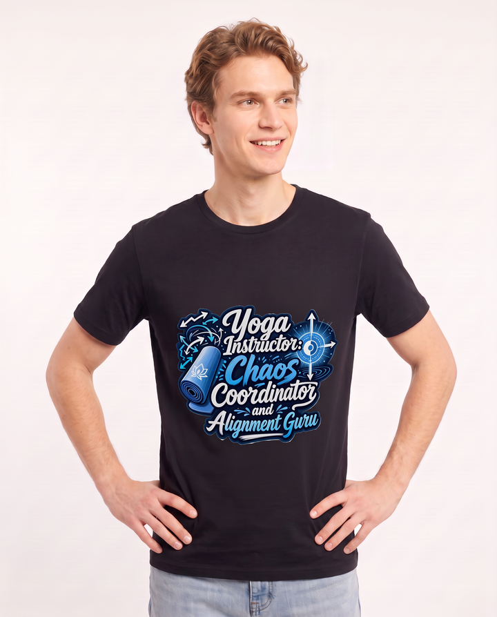 Yoga Instructor: Chaos Coordinator and Alignment Guru Men's Black T-Shirt product image 1