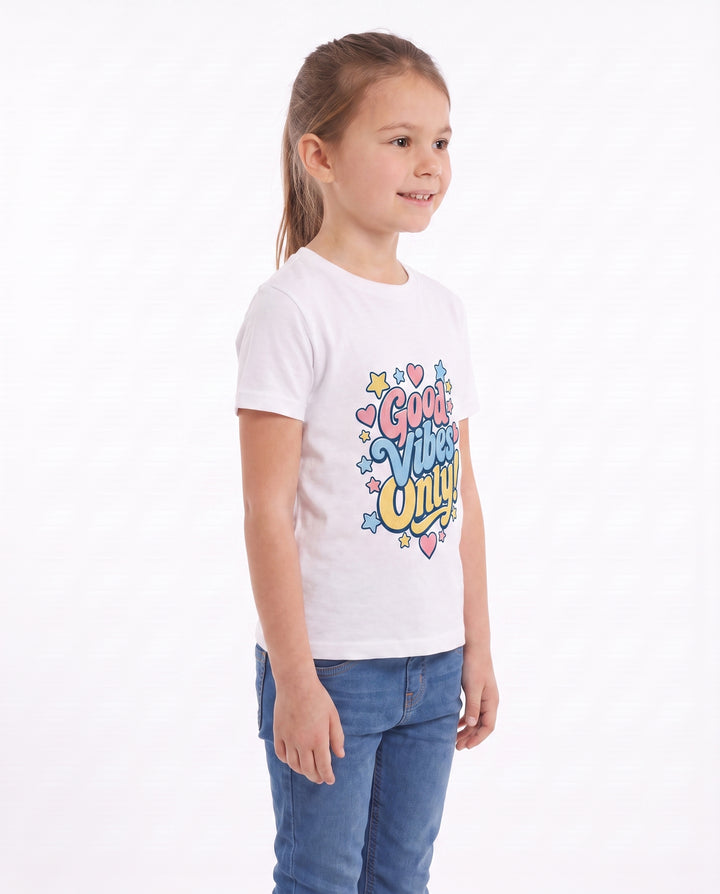 Good Vibes Only! White T-Shirt mockup 2
