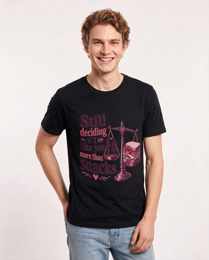Couples Black T-Shirt for Men – Everyday Expression Graphic Tee product image 1