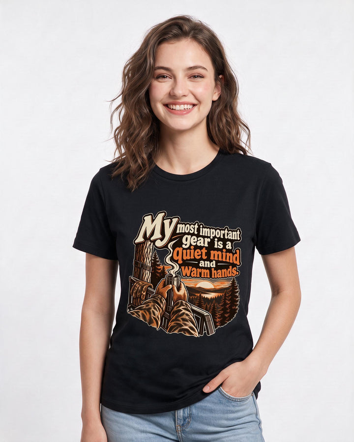 Hunting Black T-Shirt for Women – Everyday Expression Graphic Tee product image 1