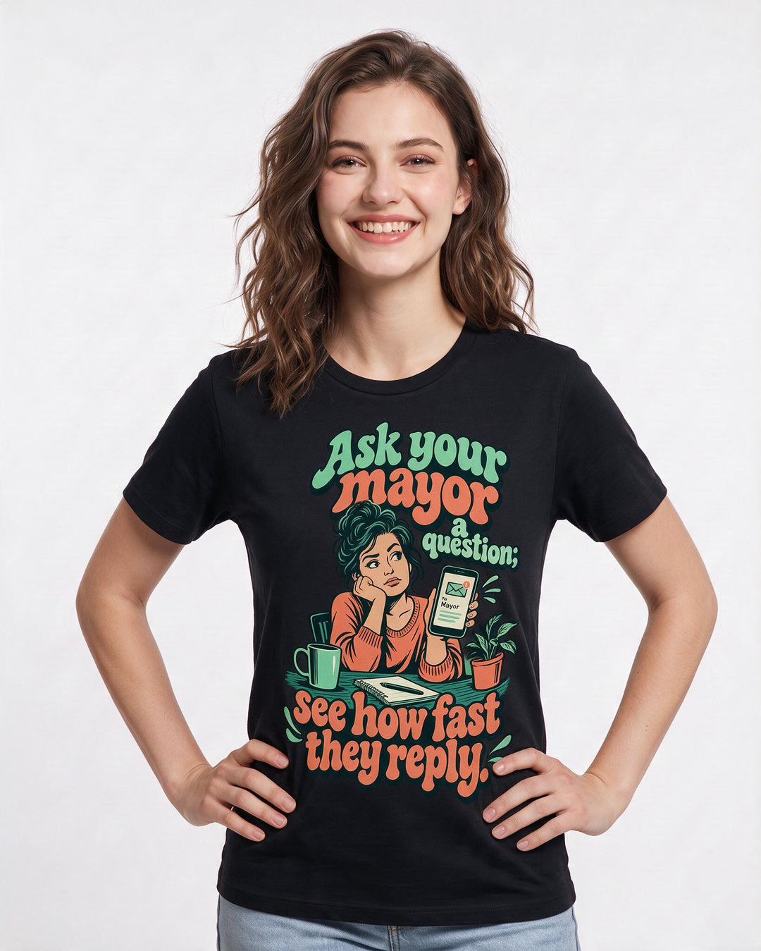 Political Statement Black T-Shirt for Women – Everyday Expression Graphic Tee product image 1