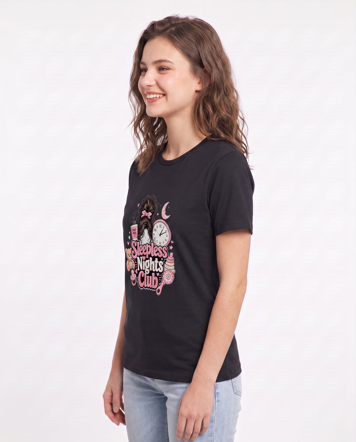 Sleepless Nights Club Women's Black T-Shirt product image 3